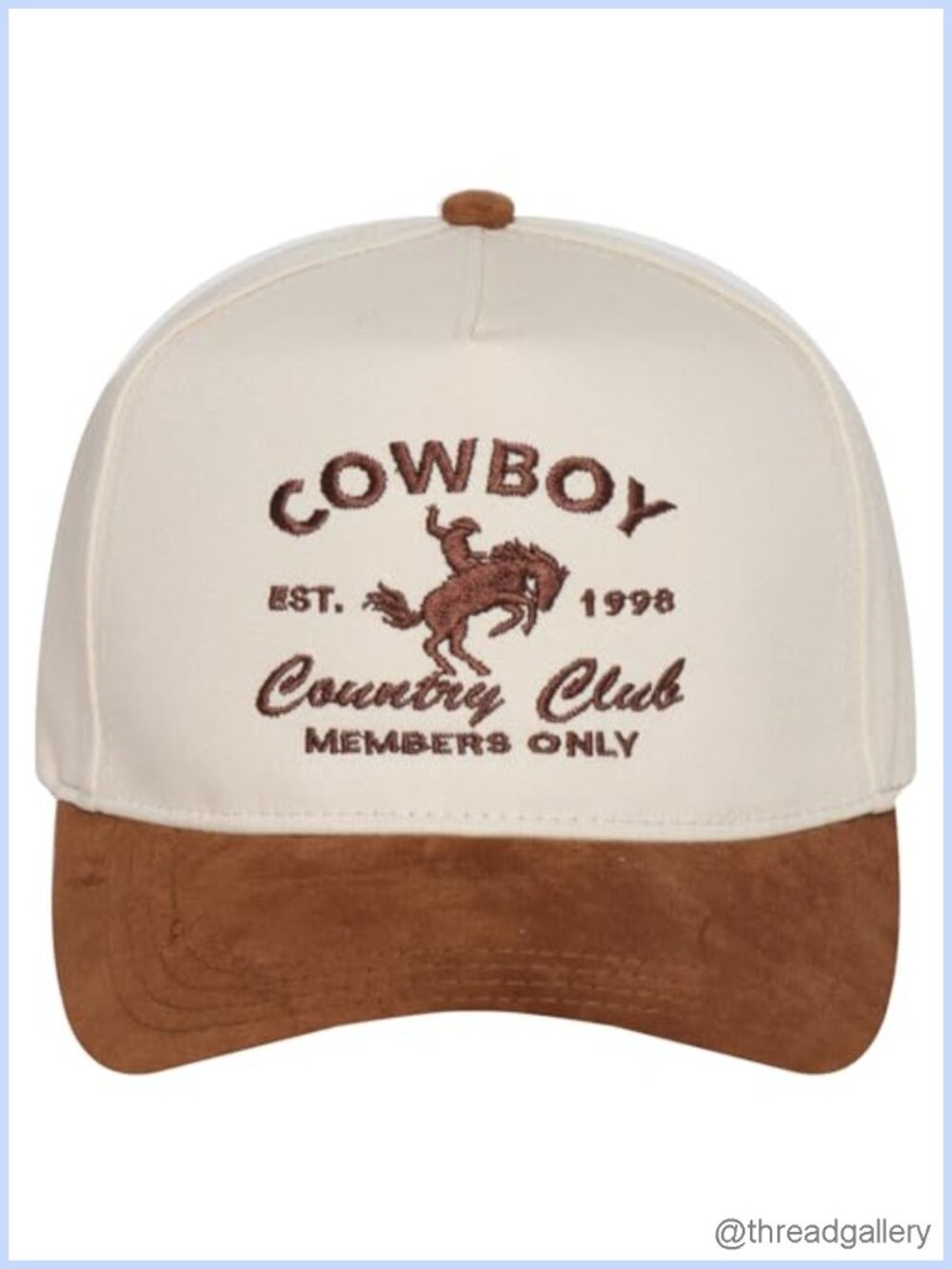 Western Embroidered Two Tone Cotton Trucker Snapback Hat